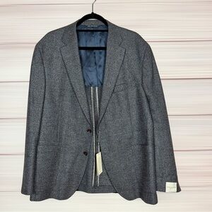 Jack Victor Morton Unconstructed Sport Coat Gray Wool Silk Italy Fabric NWT 46R
